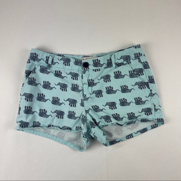 Bebop Shorts Womens Juniors Size 7 Blue Elephants - Picture 1 of 6